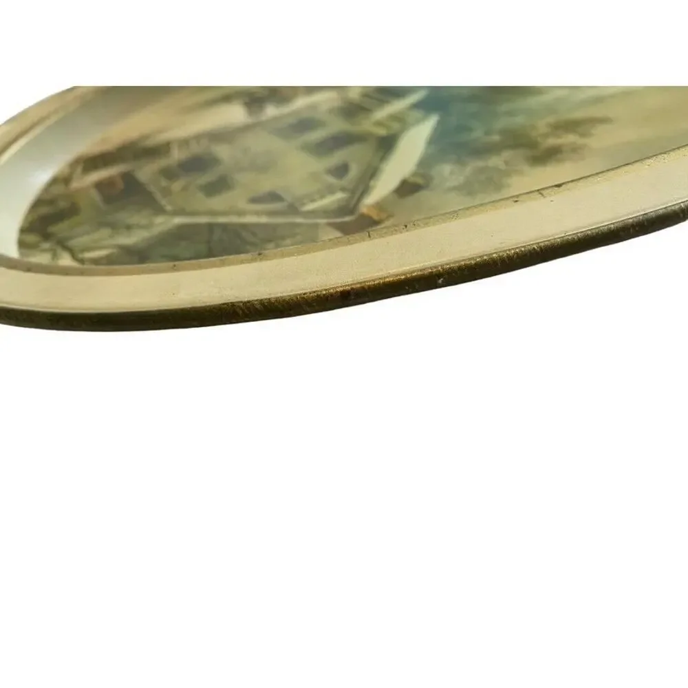 Currier and Ives The American Homestead Metal Tray Serving Vintage Winter